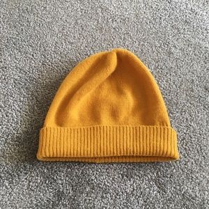 Mustard j crew cashmere beanie